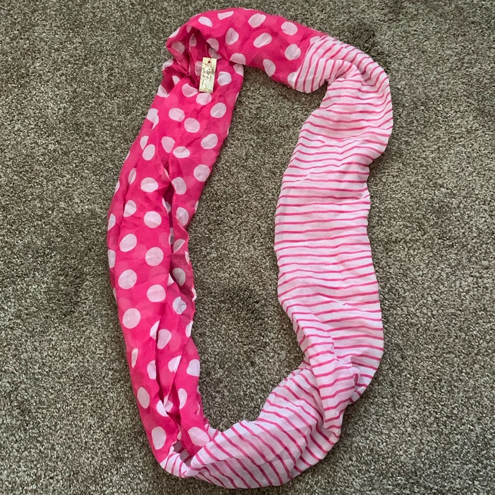 NWT Rolla Infinity Scarf Polka Dot Stripes Breast Cancer